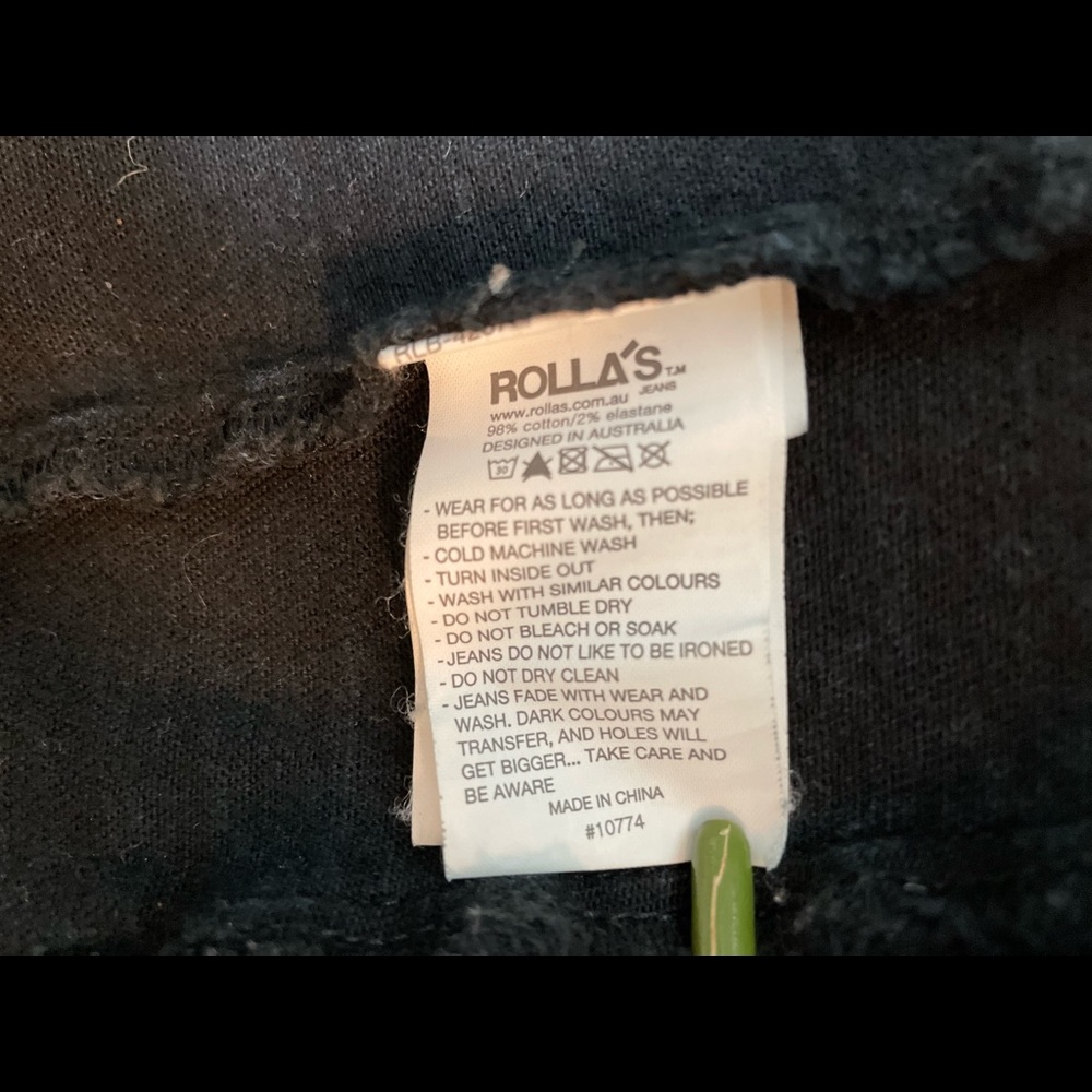 Rolla's Black Denim Jacket Small - image 7